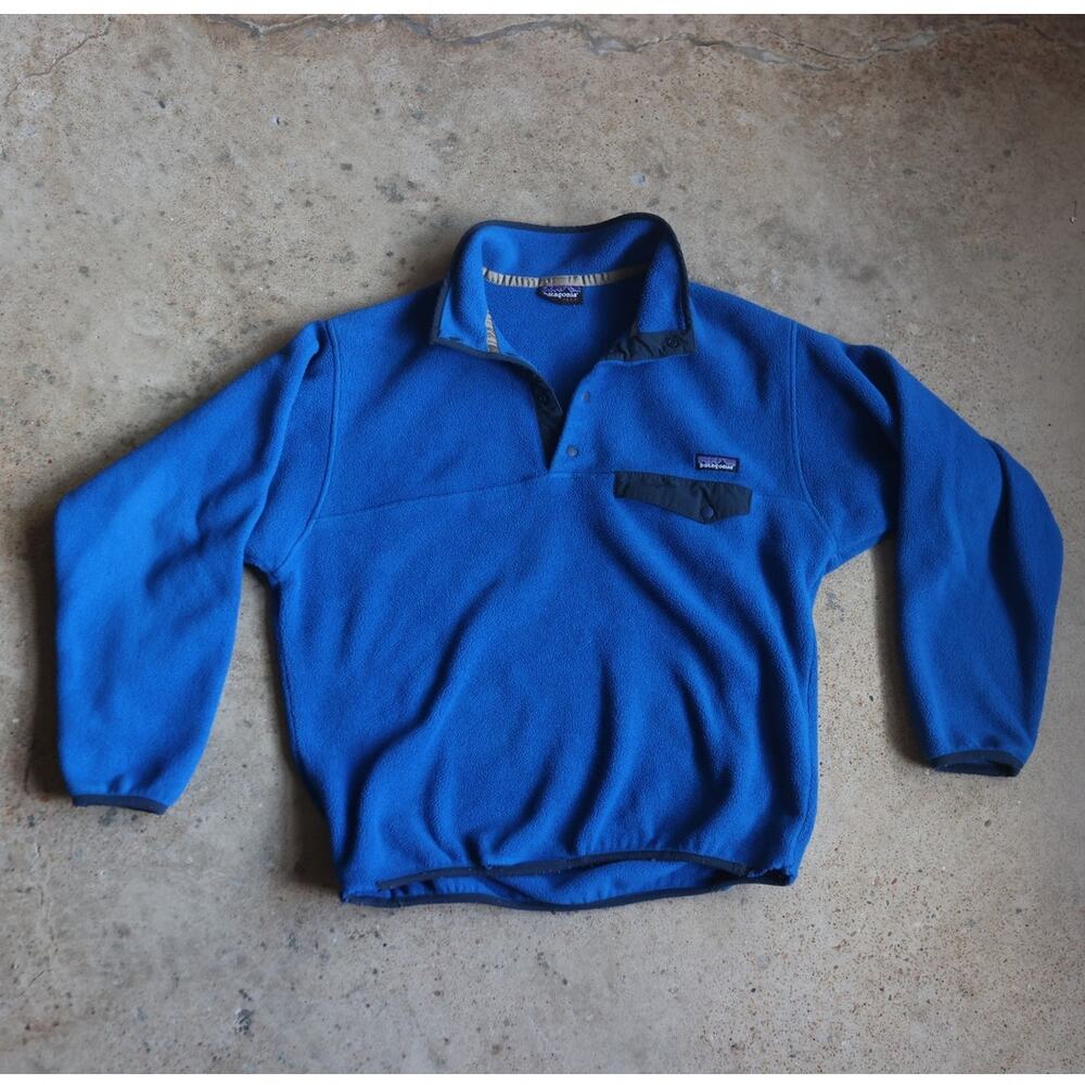 Patagonia Synchilla Snap-T Fleece Pullover Blue Vintage USA Made Size XL